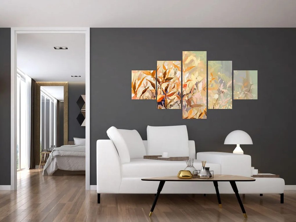 Obraz - Malowane rośliny (125x70 cm)