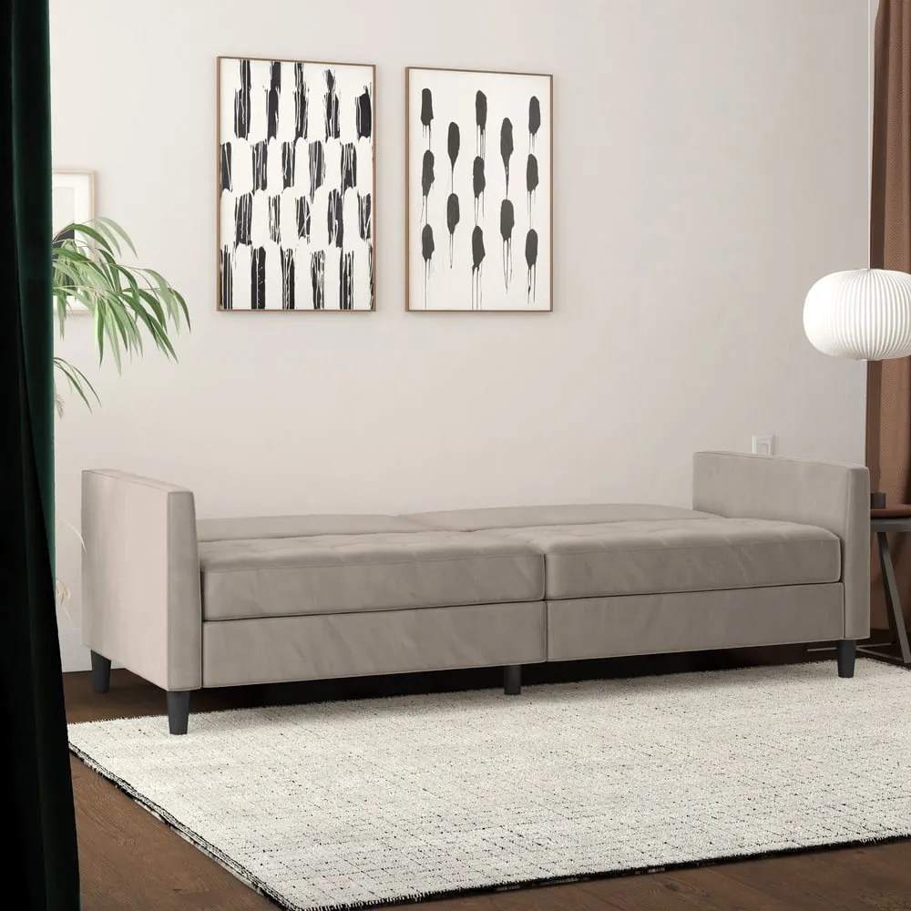 Beżowa aksamitna sofa 207 cm Presley – Støraa