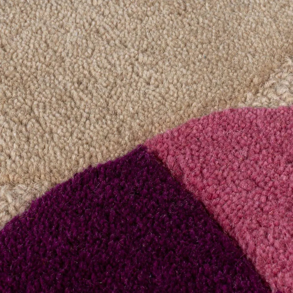 Beżowy wełniany dywan tkany ręcznie 120x170 cm Mia Textured Scallop – Flair Rugs