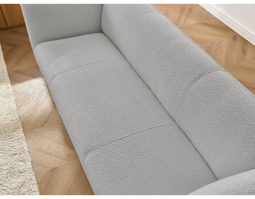 Jasnoszara sofa z materiału bouclé 242 cm Giorgia – Bobochic Paris
