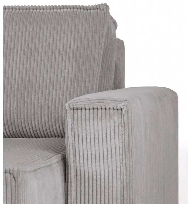 Rozkładana sofa trzyosobowa z pufem SMART SET, jasnoszara