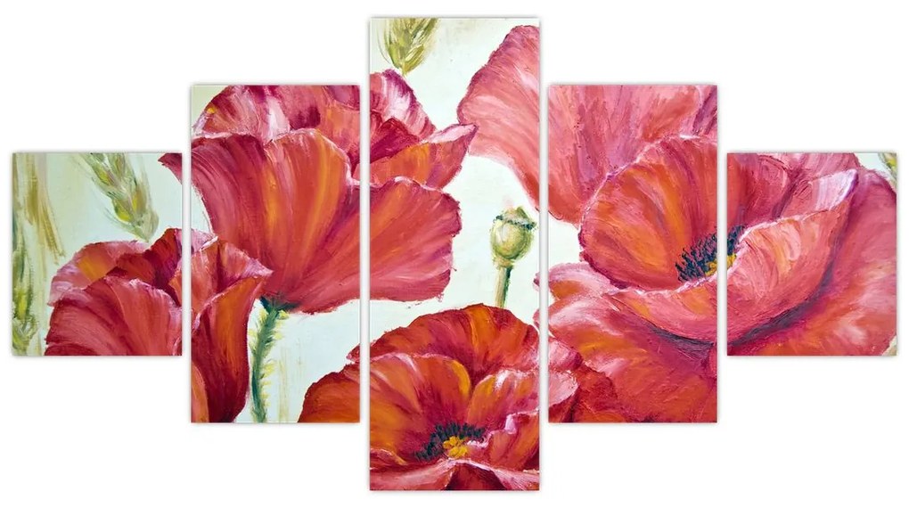 Obraz - Kwiaty maku (125x70 cm)