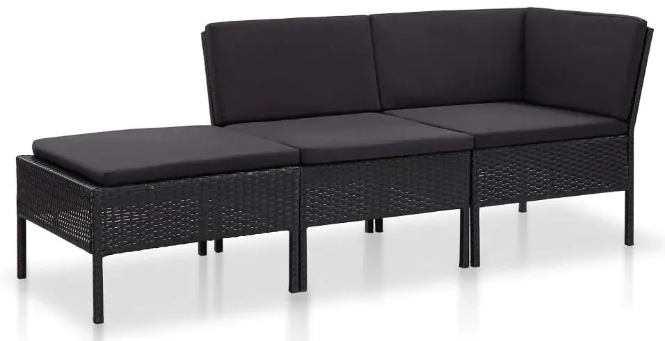 Czarny zestaw wypoczynkowy leżanka do ogrodu D1-C14