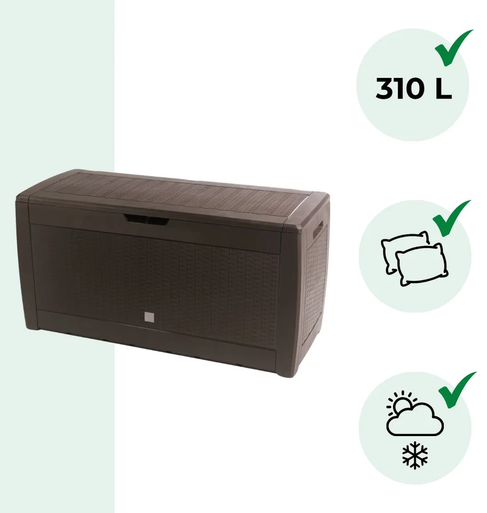 Skrzynia do przechowywania RATO, 310L, 119x48x60cm, brązowa Prosperplast