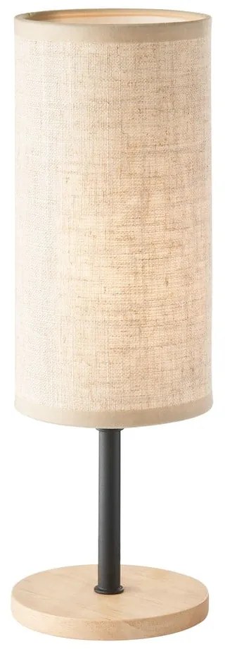 Czarno-naturalna lampa stołowa z tekstylnym kloszem (wysokość 30 cm) Kira – Fischer & Honsel