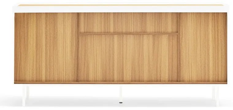 Biało-naturalna niska komoda w dekorze dębu 165x78 cm Arista – Teulat
