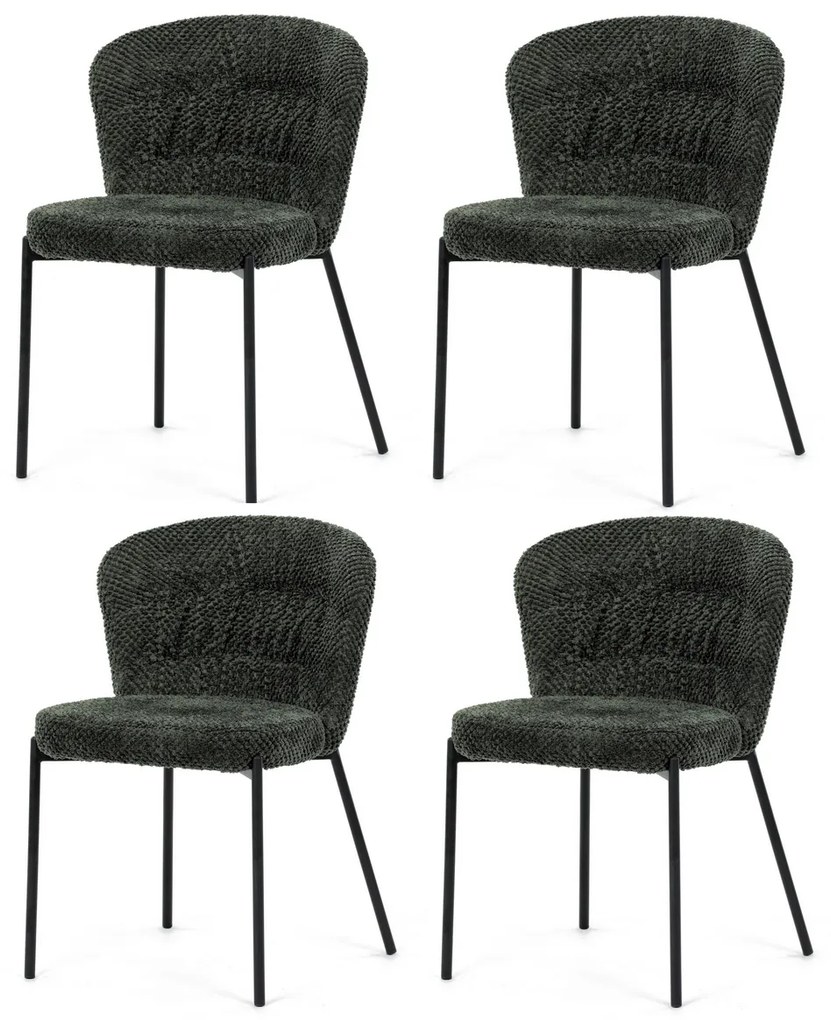 Zestaw krzeseł do jadalni Bouclé CT-W1077 GRN2, 4szt.