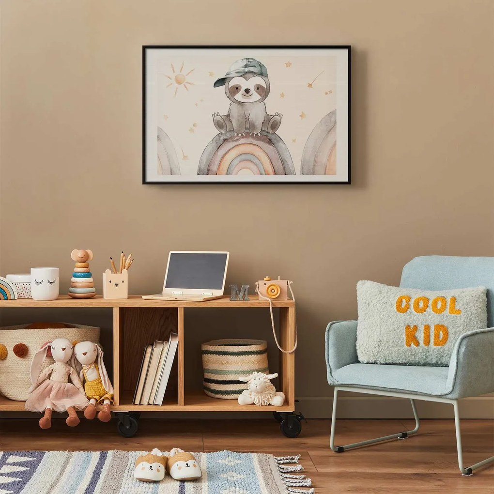 Plakat Pośród gwiazdek i tęcz 42x29,7 cm z ramą czarną z marginesem ARTGEIST B