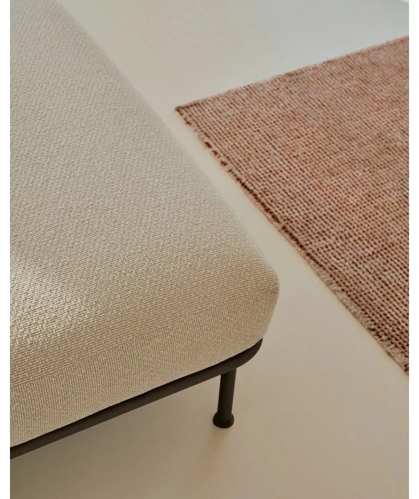 Beżowy podnóżek z materiału bouclé Aurum – Kave Home