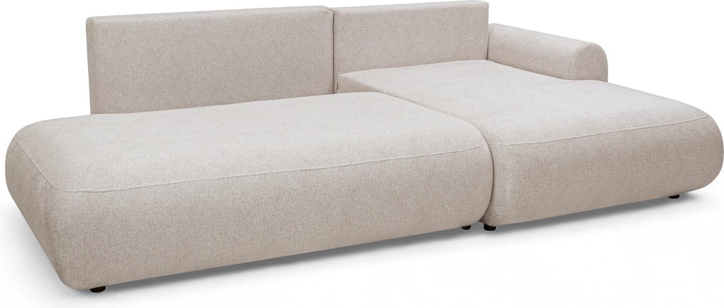 Narożnik Lotulis L II z funkcją spania prawostronny - kremowa dzianina hydrofobowa Blur 01