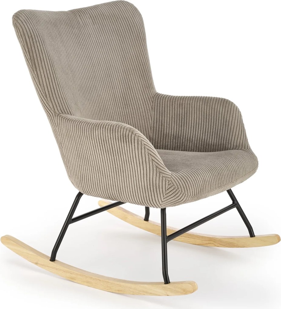 Sztruksowy fotel bujany Belmiro Halmar