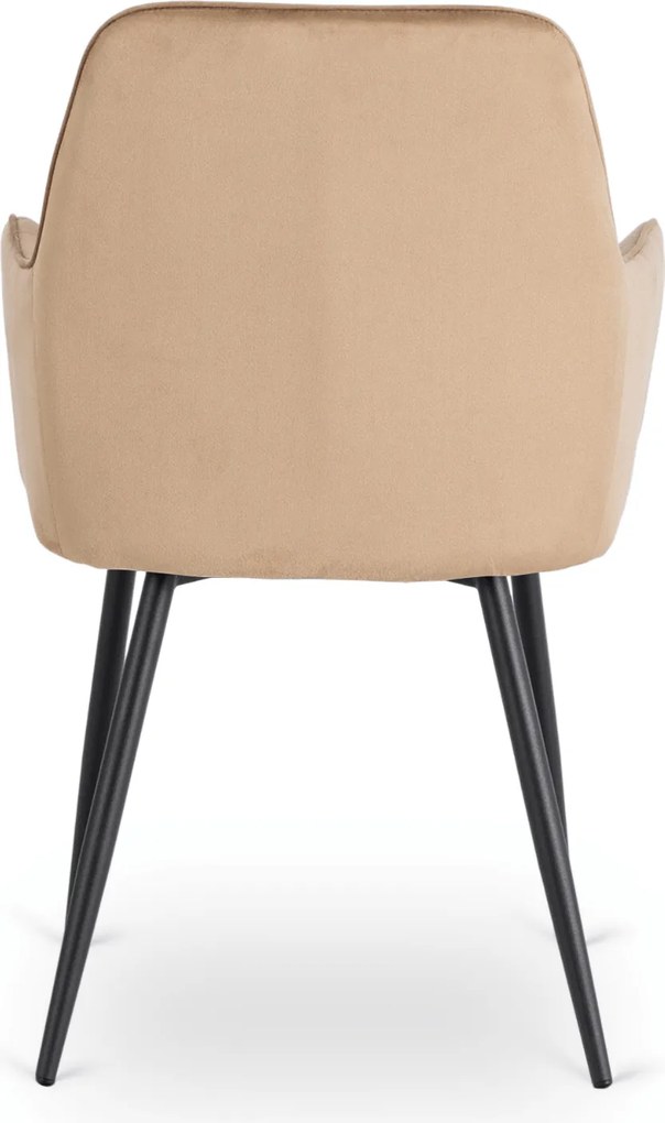 Krzesło Tapicerowane do Jadalni BRESSO Beżowe Welurowe Nowoczesne