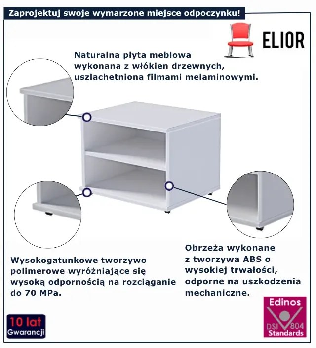 Modułowa biała szafka pod łóżko R2-D55