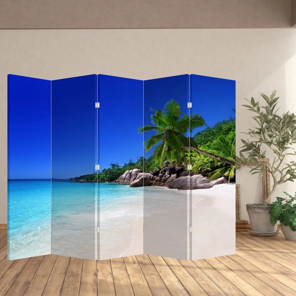 Parawan - Plaża na wyspie Praslin (210x170 cm)