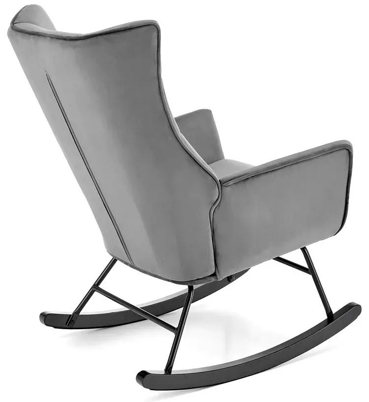 Tapicerowany popielaty bujany fotel C9-B06