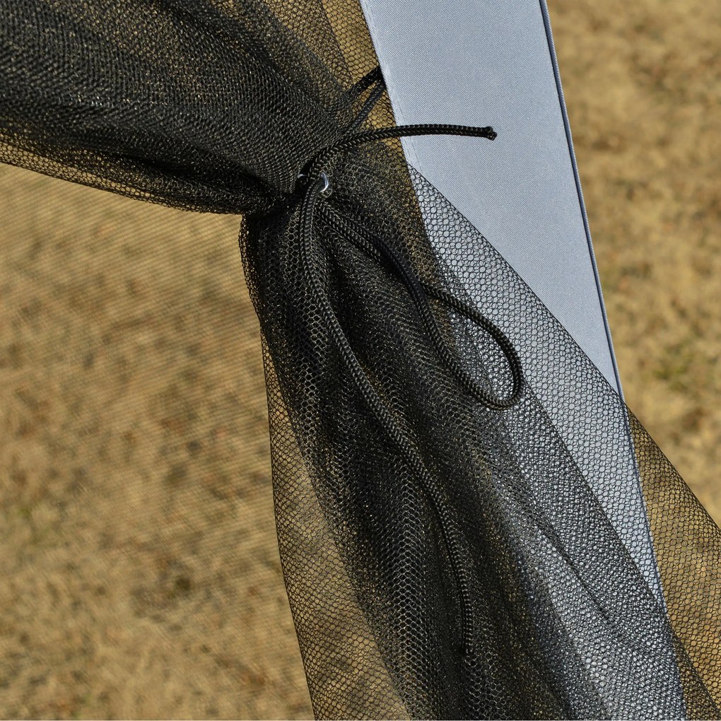 Outsunny Altana Ogrodowa z Moskitierą Szara 300x300x245cm Stylowa i Praktyczna Ochrona przed Owadami | Aosom PL