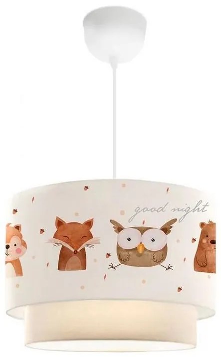 Žyrandol dziecięcy CANDY 1xE27/40W/230V biały/brązowy