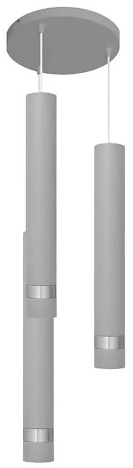 Lampa LED TUBA 3xGU10/4,8W/230V szara/błyszczący chrom, na lince