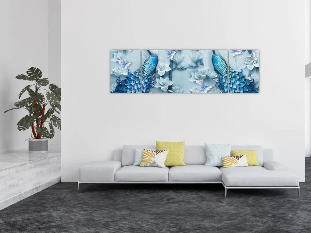 Obraz pawi (170x50 cm)
