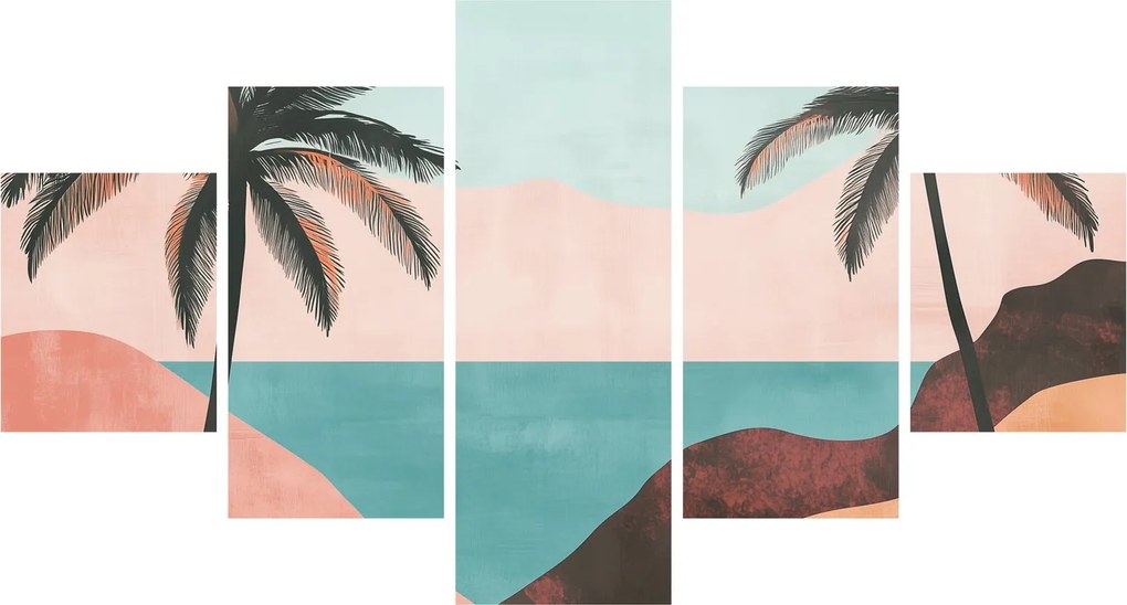 Obraz - Palmy nad morzem (125x70 cm)