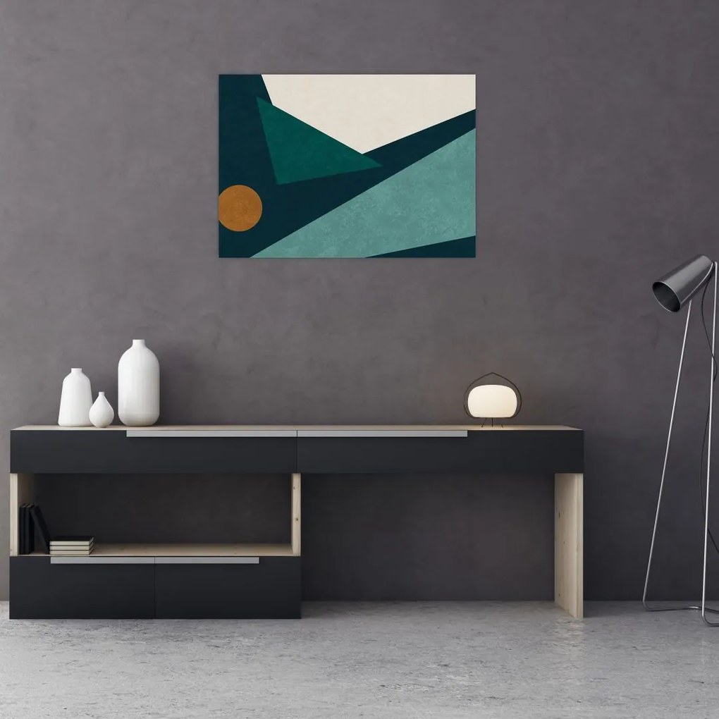 Obraz na szkle - Abstrakcja kubistyczna (70x50 cm)