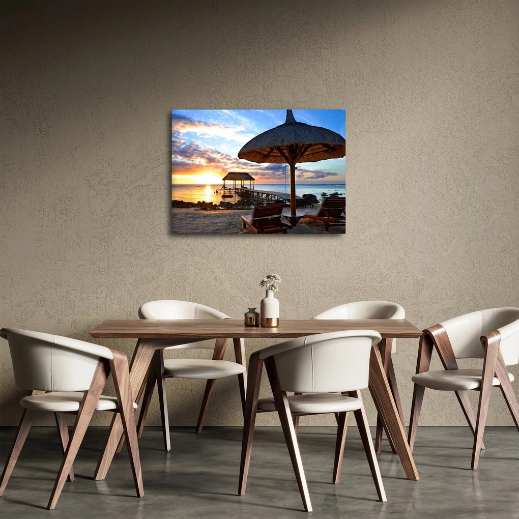 Obraz - Zachód słońca na Mauritiusie (70x50 cm)