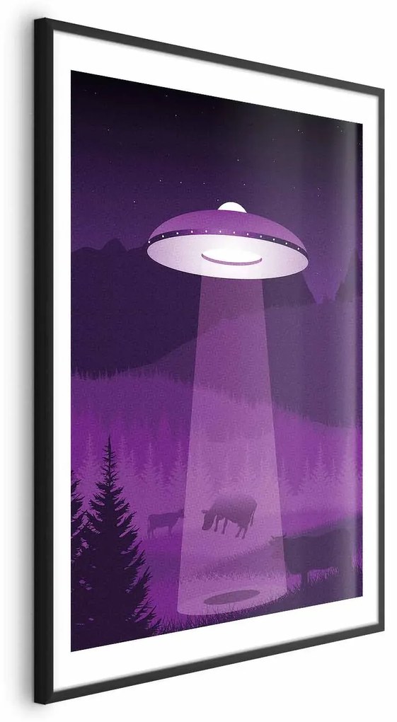 Plakat Ufo 21x30 cm z ramą czarną z marginesem ARTGEIST B