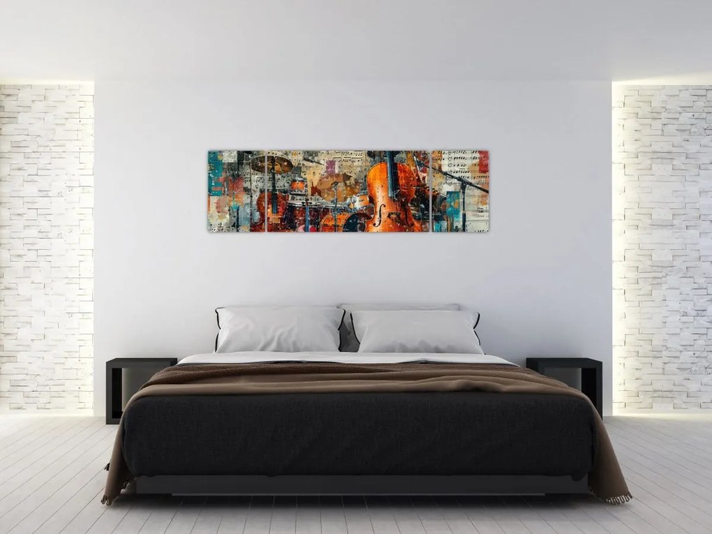 Obraz - Instrumenty muzyczne (170x50 cm)