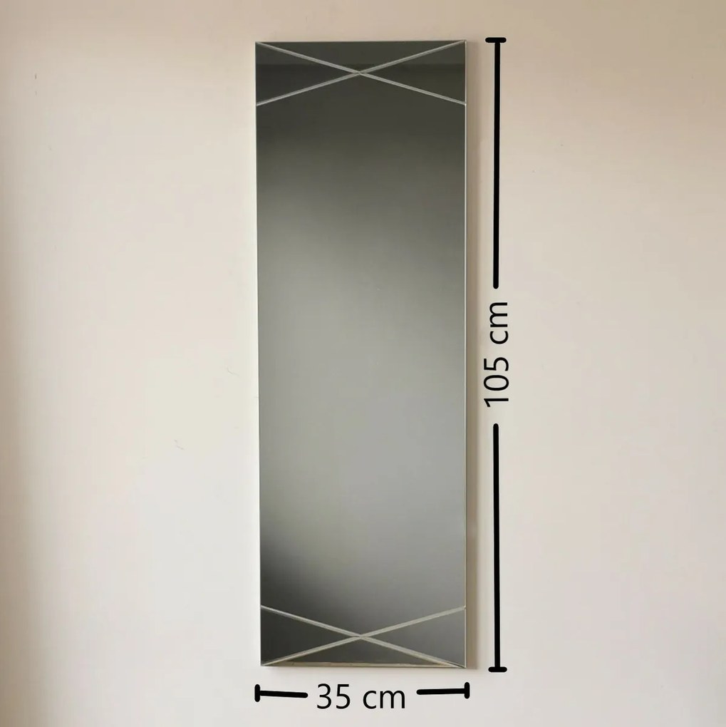 Lustro Silver 35 x 105 cm