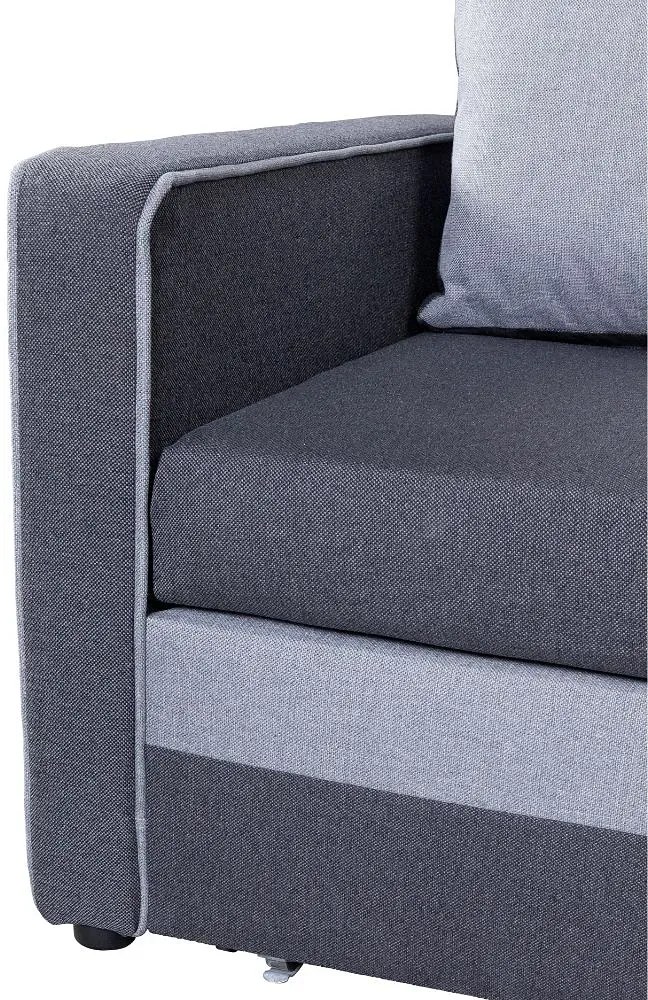 Popielata rozkładana sofa z pojemnikiem - Irlo