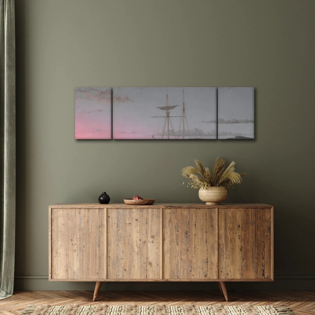 Obraz - Fitz Henry Lane, Lumber Schooners at Evening on Penobscot Bay, reprodukcje (170x50 cm)