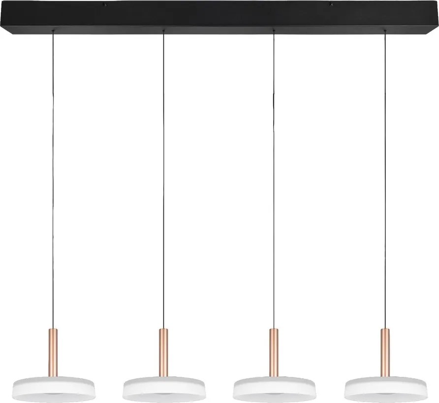 Lampa wisząca LED w czarno-biało-złotym kolorze ze ściemniaczem i szklanym kloszem Celeste – Trio