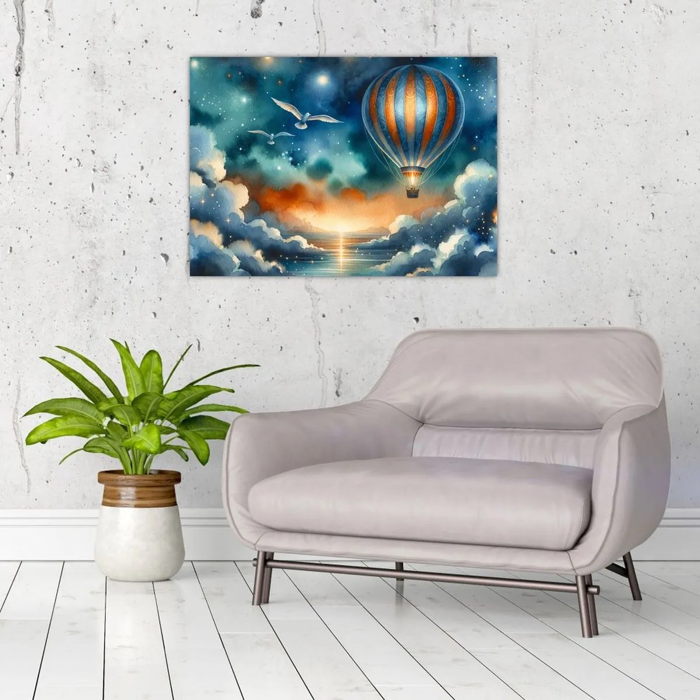 Obraz na szkle - Lot pod nocnym niebem (70x50 cm)