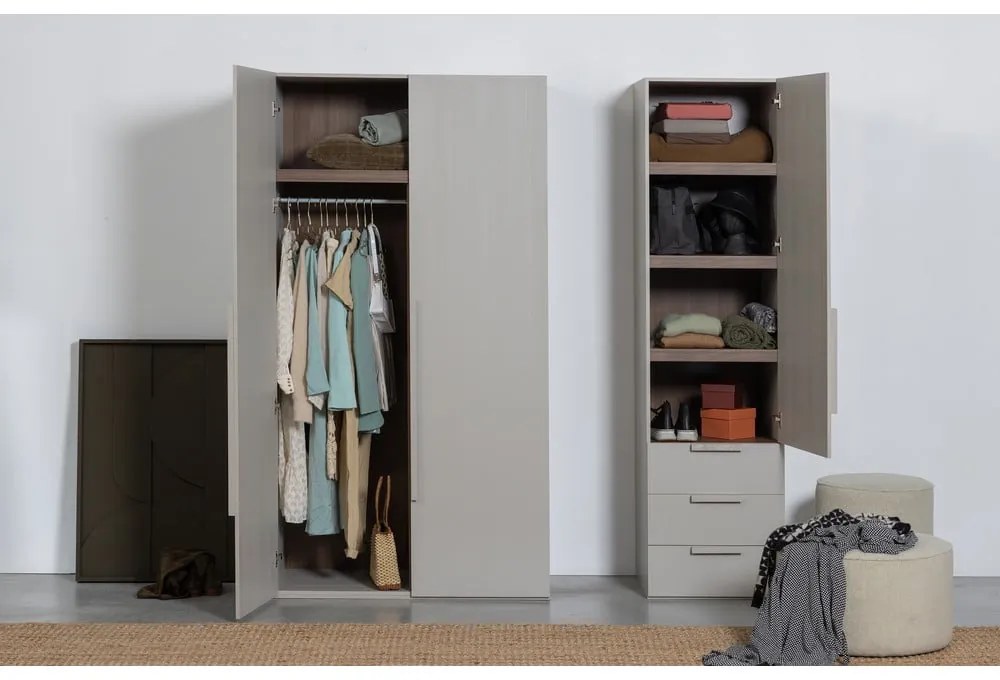 Szara szafa modułowa 55x210 cm Rens – WOOOD