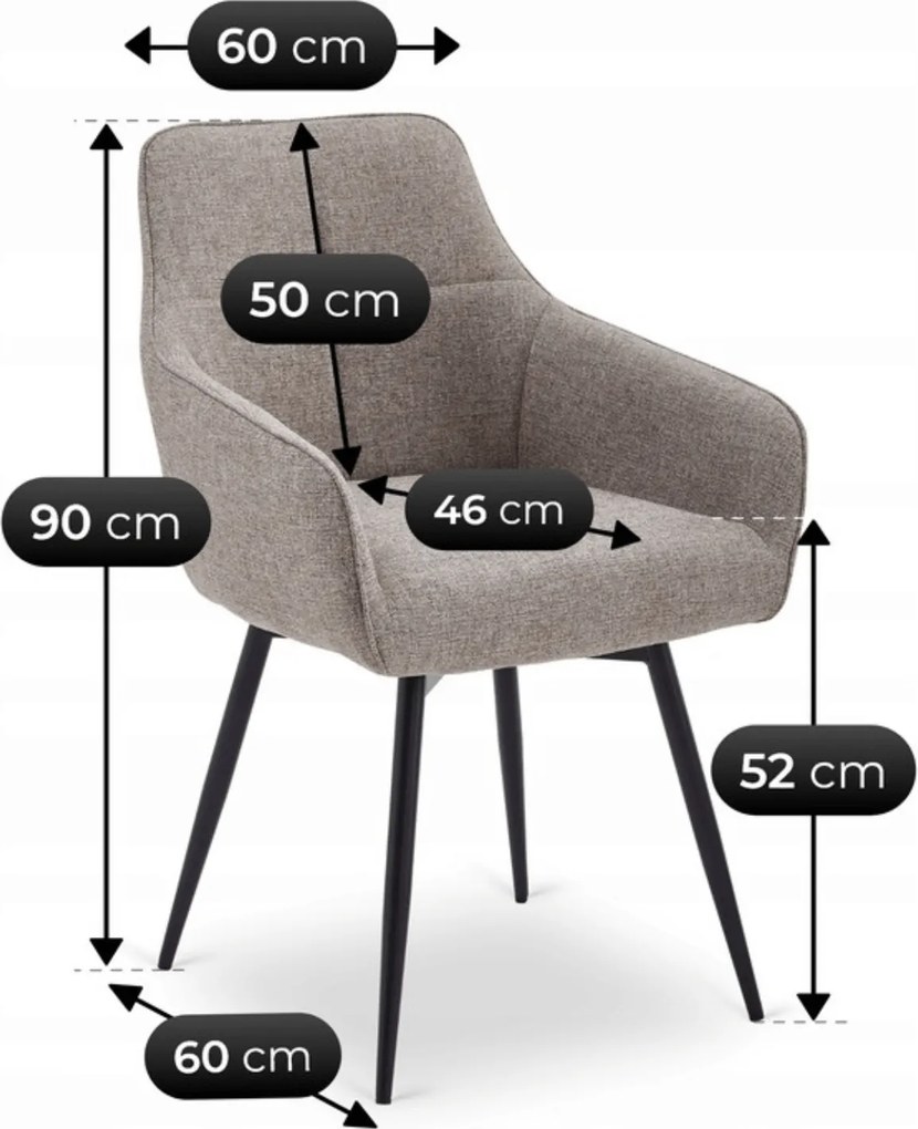 Krzesło Tapicerowane Obrotowe do Salonu LARISA Cappuccino Nowoczesne