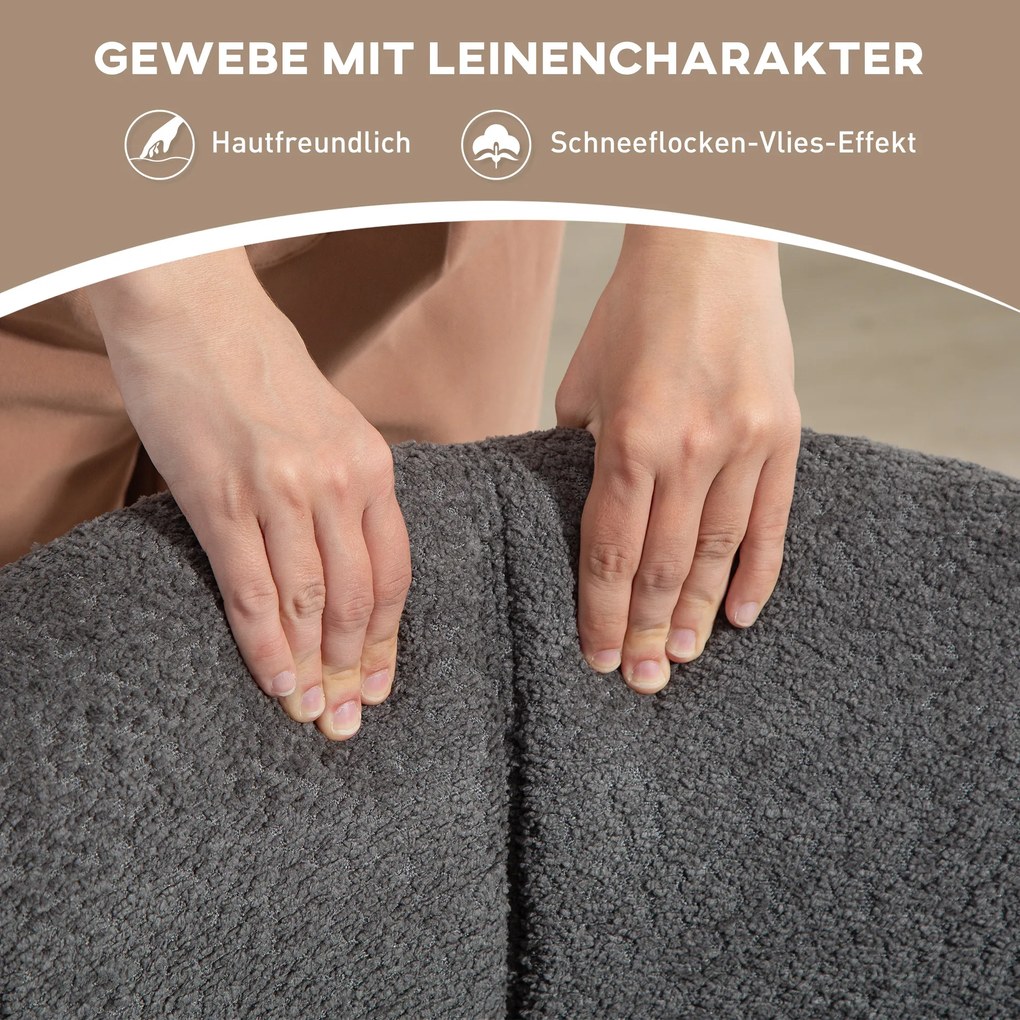 HOMCOM Fotel, tapicerowany z wygodnym siedziskiem, obrotowy, miękki materiał, do 120 kg, Ciemnoszary