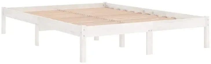 Białe małżeńskie łóżko z drewna 160x200 cm - Selvis 6X