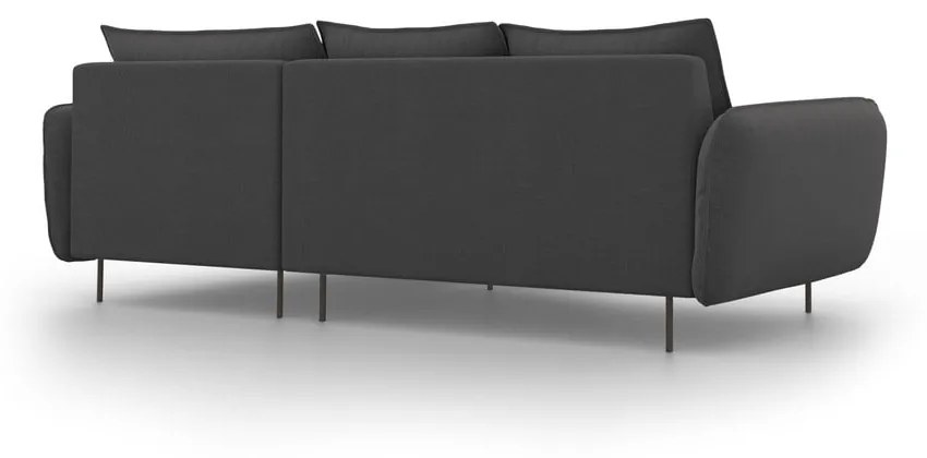 Ciemnoszara sofa narożna Cosmopolitan Design Vienna, prawostronna