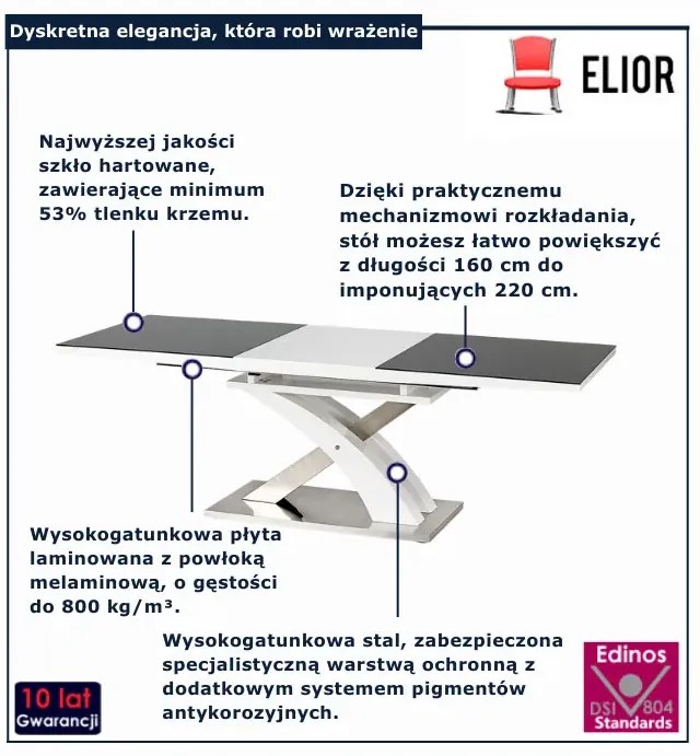Stół Czarny Rozkładany K4-C65