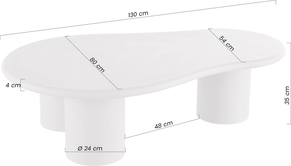 Stolik kawowy Gisela 130 cm do salonu - jasny szary