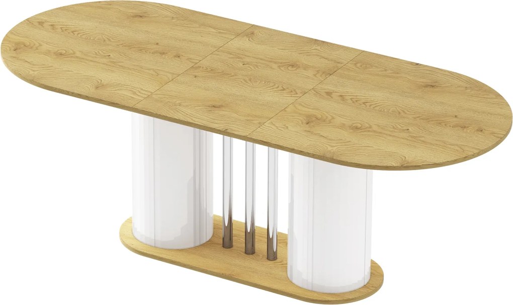Owalny stół z rozkładanym blatem Cesaro Hubertus dąb