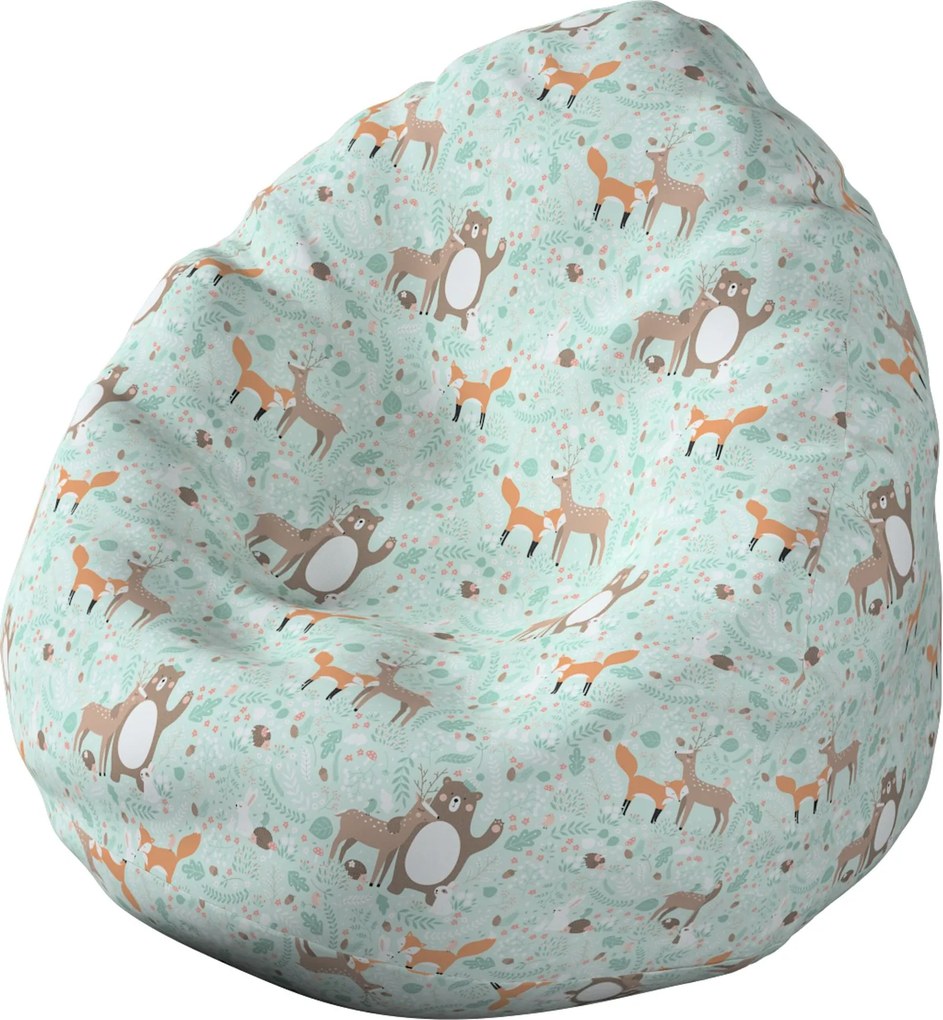 Worek do siedzenia kolor zielony tkanina wzorzysta