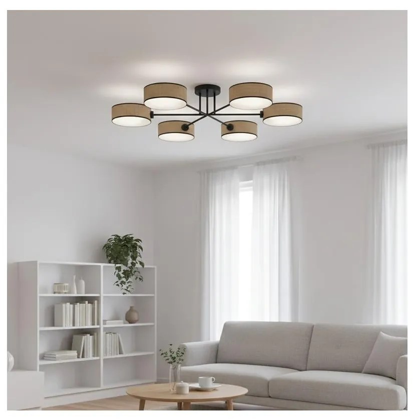 Przysufitowy żyrandol MAGA 6xE14/10W/230V beżowy