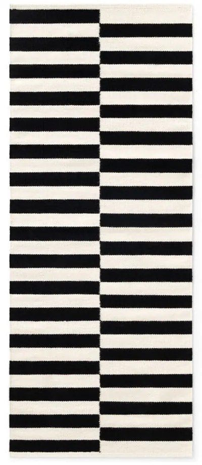Czarno-biały wełniany chodnik dwustronny tkany ręcznie 80x200 cm Donna – Hanse Home