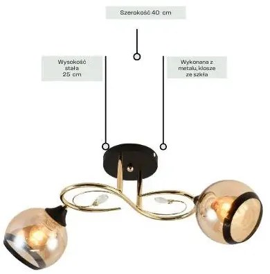 Podwójny żyrandol z ozdobnymi kryształkami - V186 W0-S09