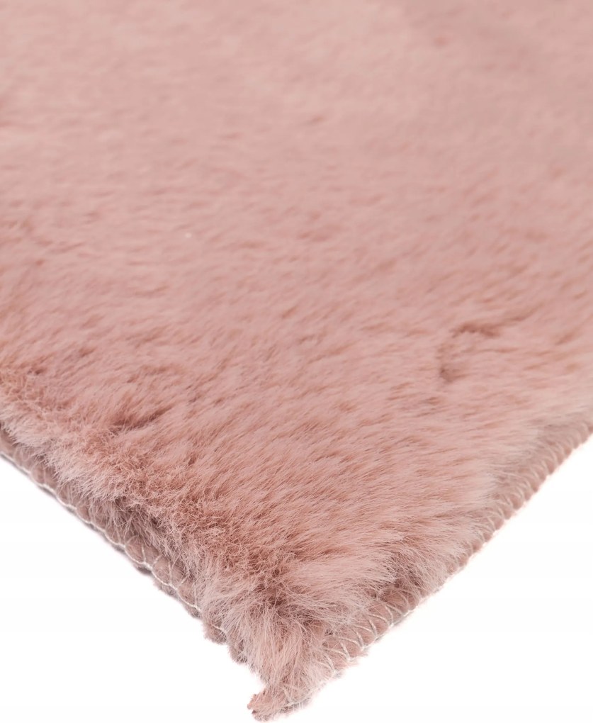 Dywan Futrzany Różowy 60x90 cm Włochaty Miękki Dekoracyjny Antypoślizgowy
