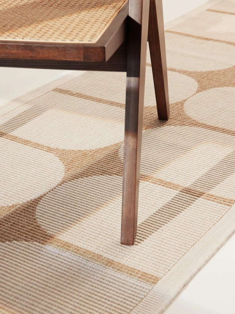Dywan zewnętrzny dwustronny Duet kremowo-beżowy 80 cm x 250 cm