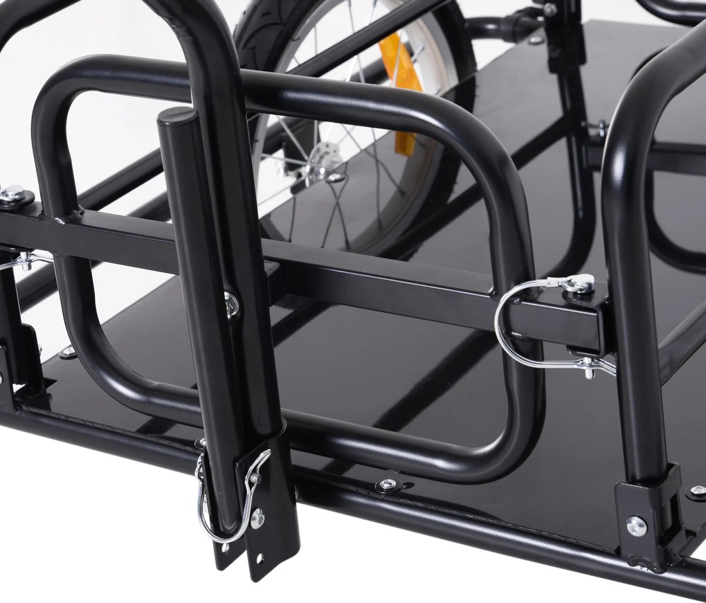 HOMCOM przyczepa rowerowa towarowa ładunkowa 40 kg obciążenia składana stal