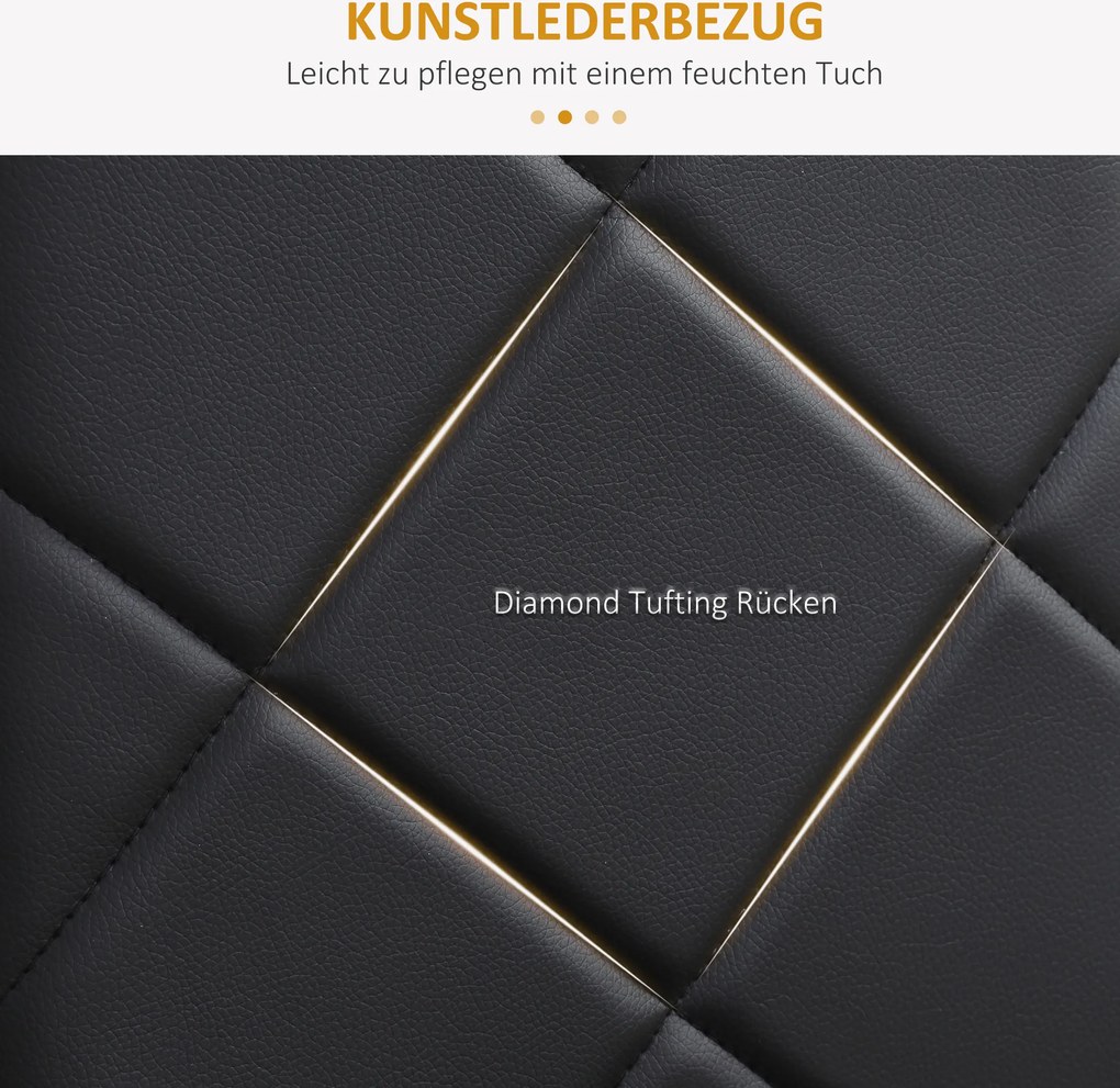 HOMCOM Zestaw 4 Krzesła Jadalniane Kuchenne Nowoczesny Design 41x50x97cm Czarne | Aosom PL