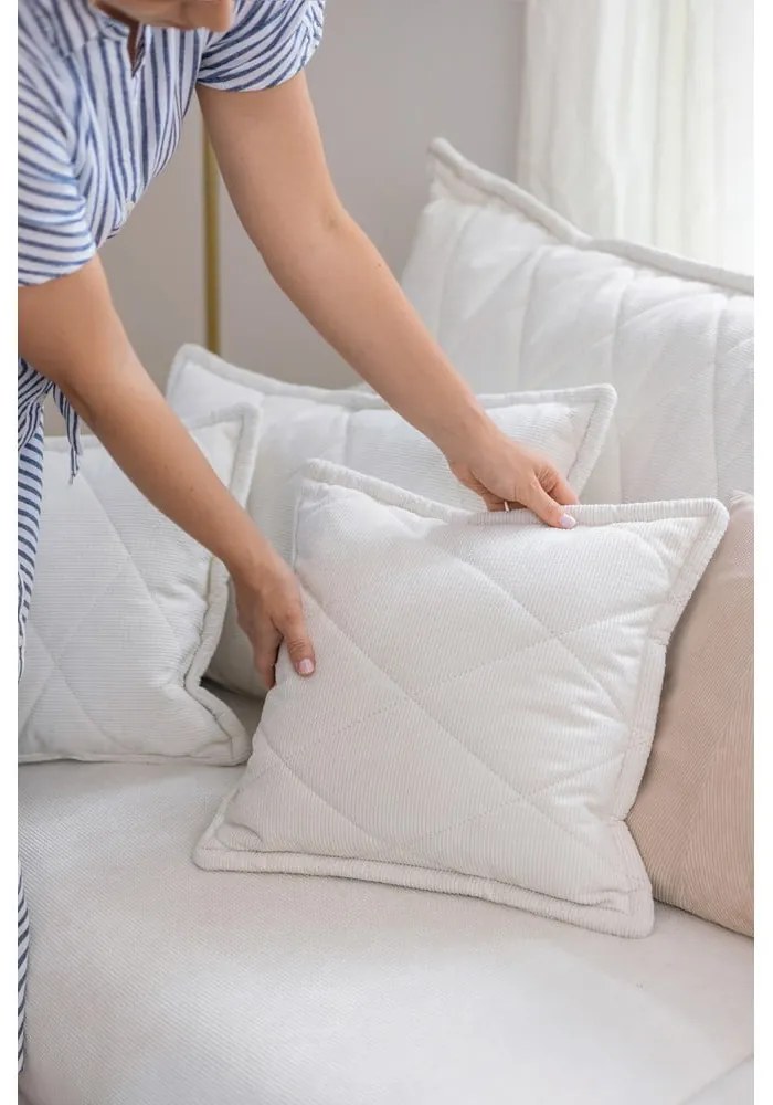 Szara sztruksowa rozkładana/ze schowkiem sofa 215 cm Bjork – Bonami Selection